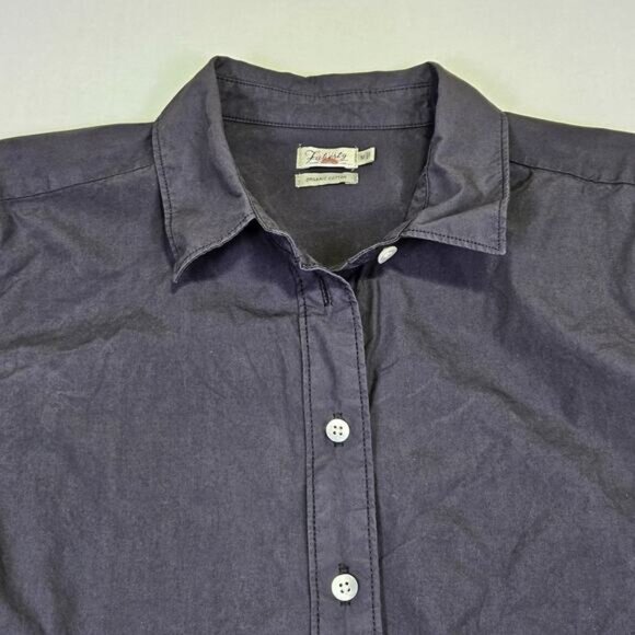 Faherty Whitney Organic Cotton Shirtdress Washed Black Casual Lagenlook Beachy M - Picture 7 of 16